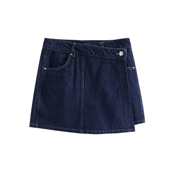 Zweiteiliges Denim-Set mit Hemd und Rock