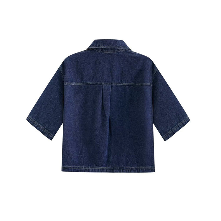 Zweiteiliges Denim-Set mit Hemd und Rock
