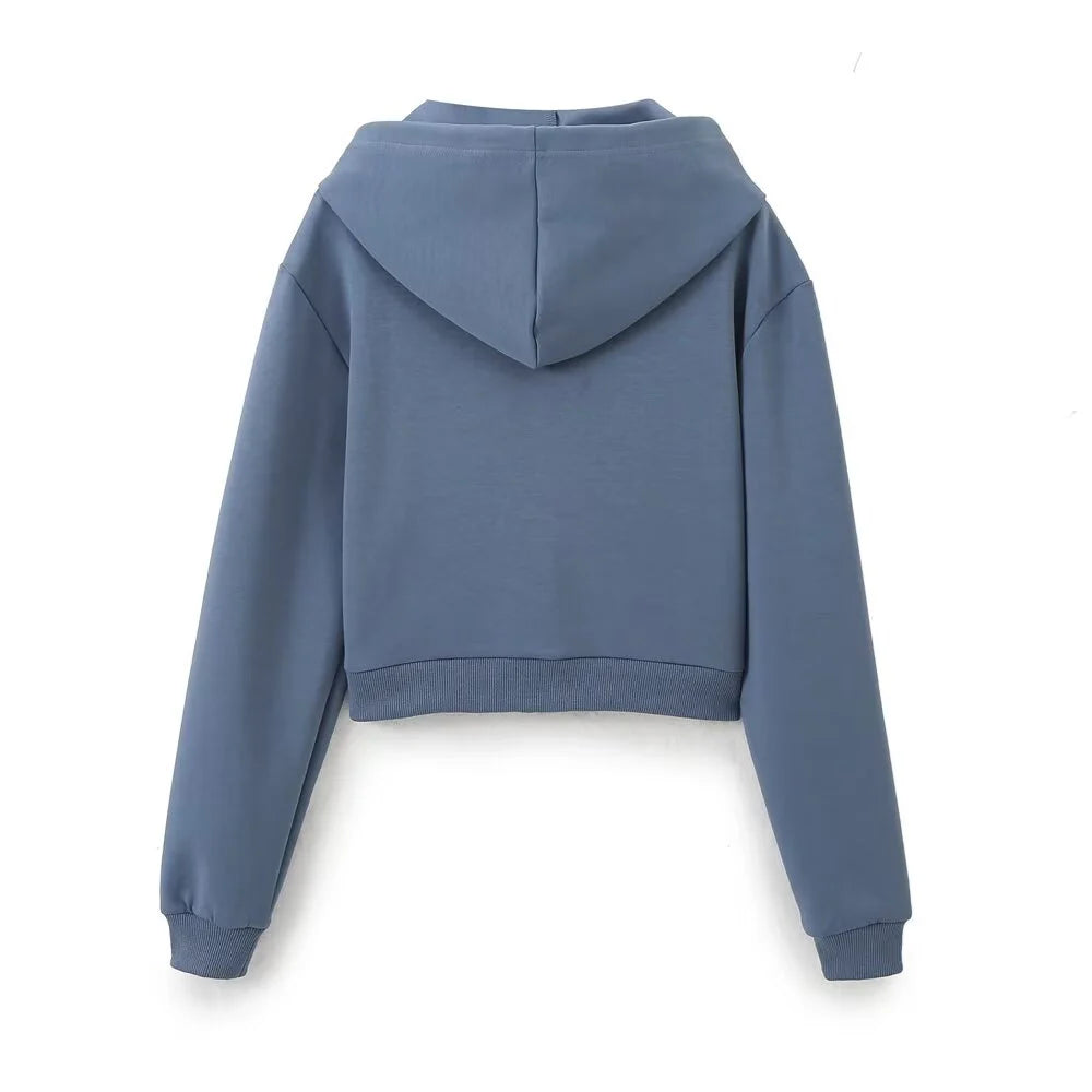 Set mit Kapuzen-Sweatshirt-Jacke und Trompetenhose